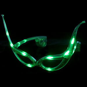 Green Rave LED Cat Eye Sunglasses 7107