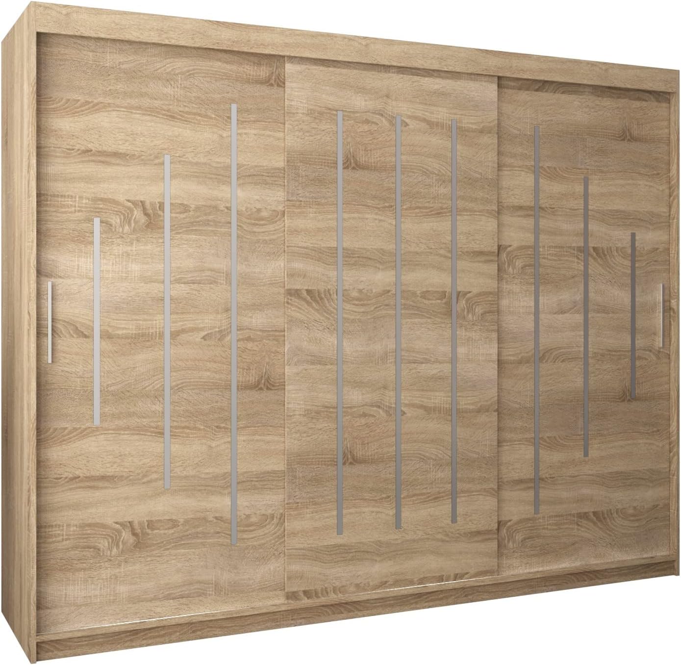 ABIKSMEBLE York 250 Armario de Puertas Correderas con Barra y Estante Armario de Dormitorio (Roble Sonoma)