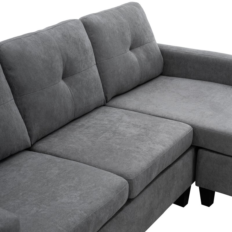 Almendarez 77′′ Wide Reversible Modular Sofa & Chaise With Ottoman