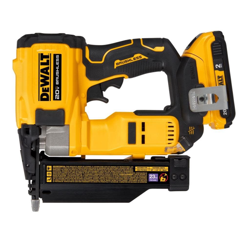 ATOMIC Compact Series 20V MAX Pin Nailer 23 Gauge Kit DCN623D1 from