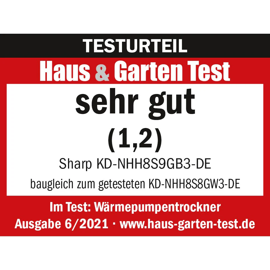 Sharp Wäschetrockner 8kg, KD-NHH8S9GB3-CH, C, schwarz