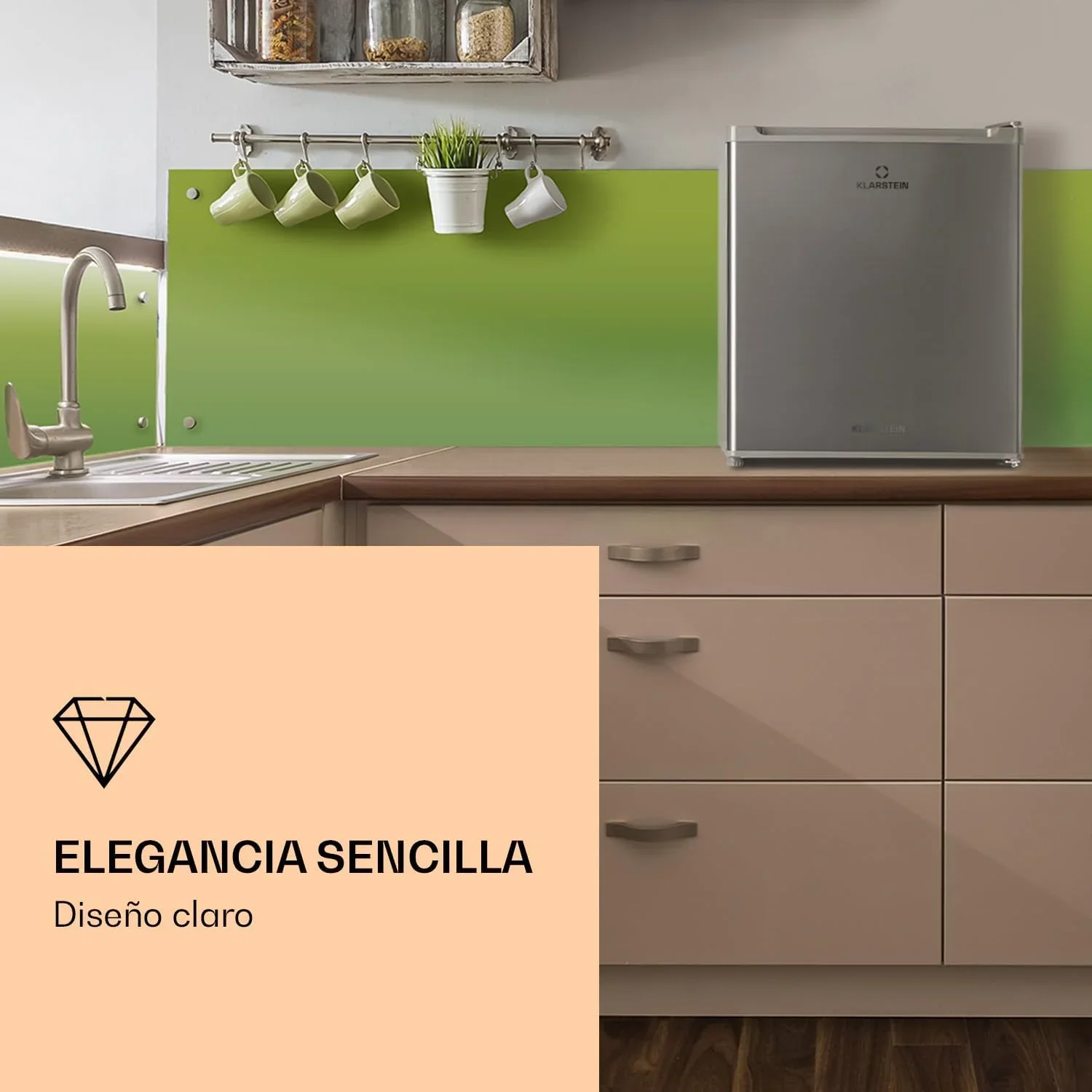 2026 Klarstein Congelador Pequeño Vertical, Mini Congelador Portatil Silencioso para Casa y Oficina, Capacidad 33 l. con Estante, Eficiencia Energética, Estante, Dep. Hielos y Rascador