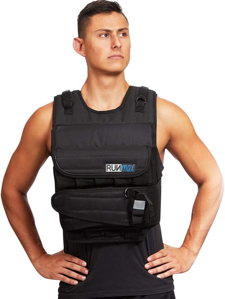 RUNmax 20LBS – 150LBS Adjustable Weighted Vest Wtih Shoulder Pads Option for Men and Women