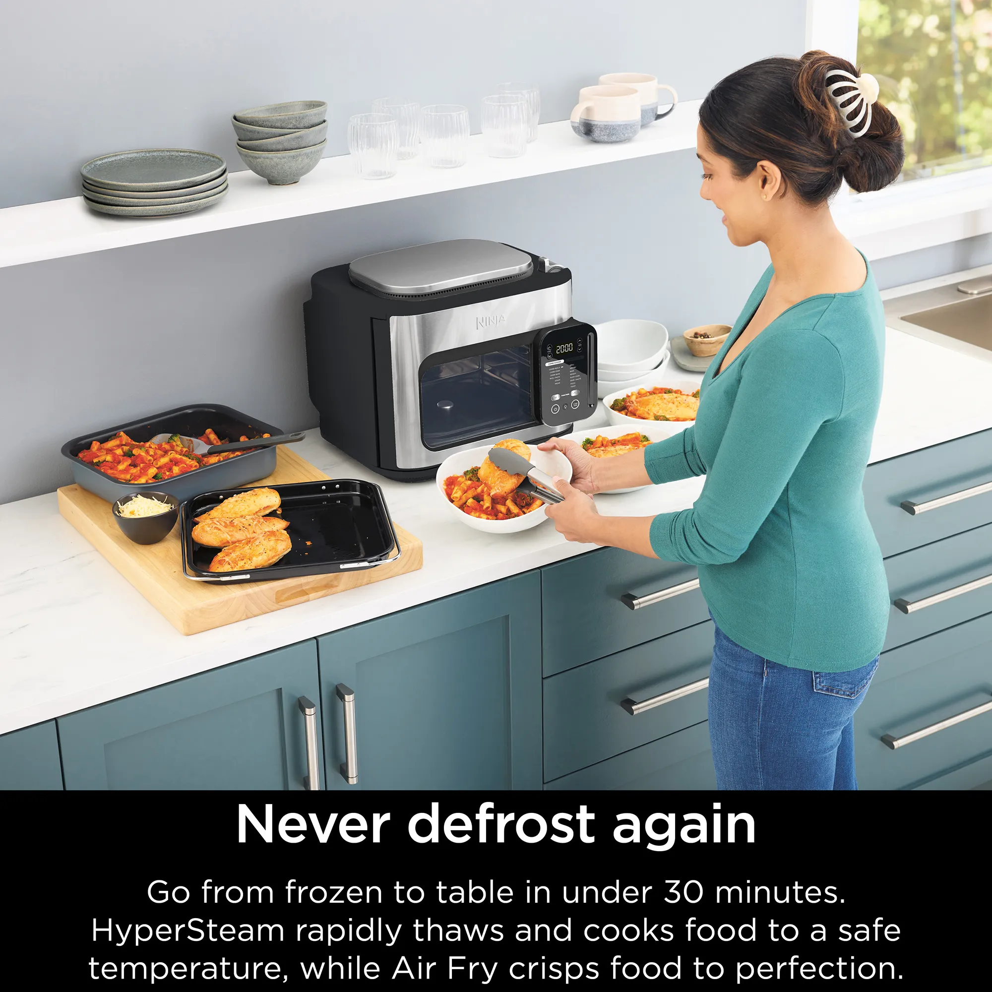 2025 Descubre el Ninja Combi™ 14 en 1 – el único multicooker todo en uno, horno, freidora de aire caliente y mucho más, que prepara en solo 15 minutos comidas completas perfectas para toda la familia.