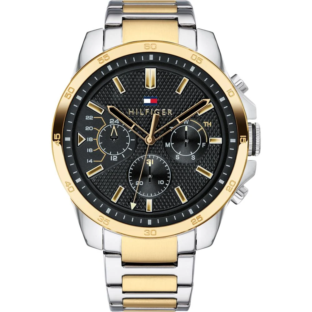 Tommy Hilfiger Decker Black Dial Tow Tone Chrono Men's Watch 1791559