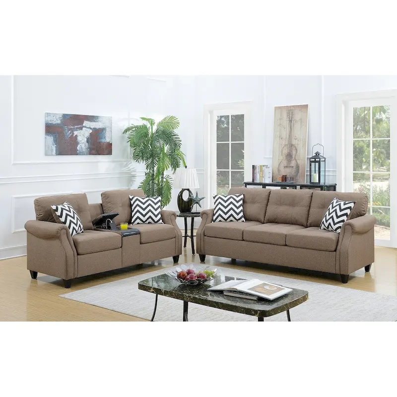 Two-Piece Sofa Set Featuring Decorative Accent Pillows