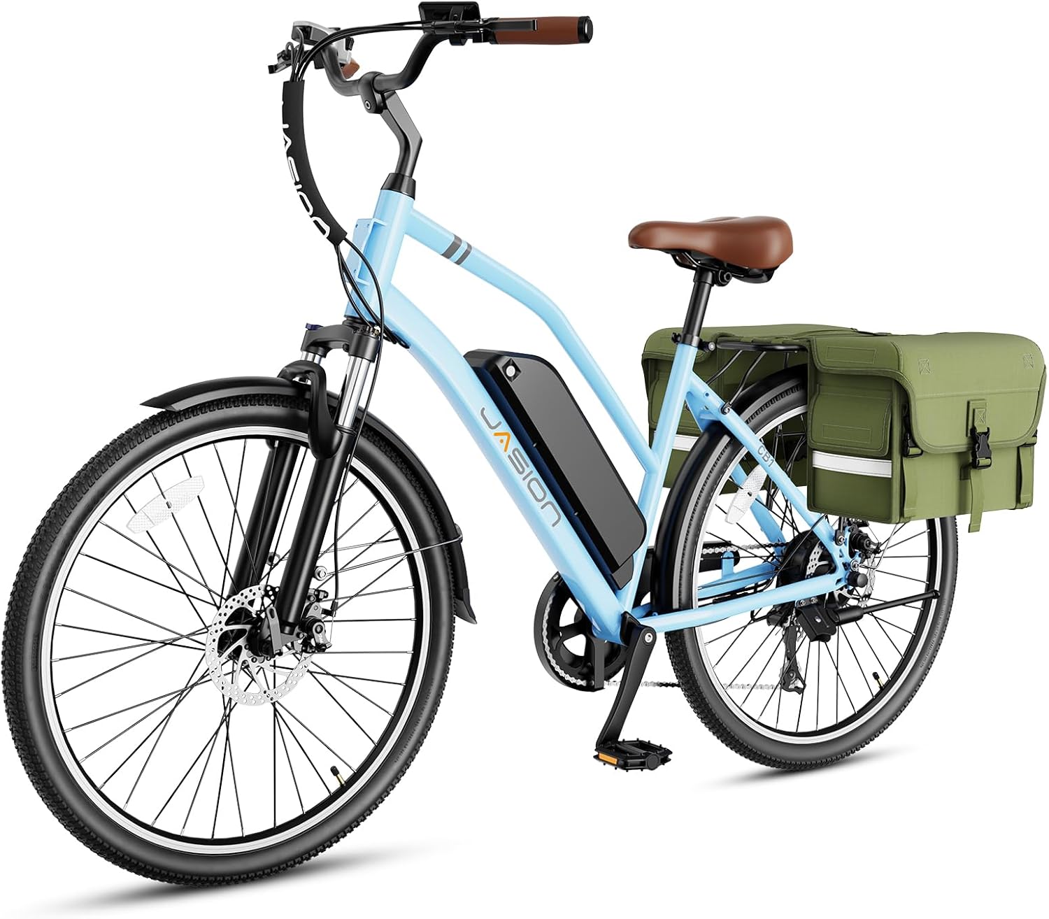 Jasion CB1 Electric Bike for Adults, 1000W Motor Peak Ebike, 450Wh Removeable Battery, 26'' City Cruiser Bicycle, 22 MPH Commuter Women Ebike, 7-Speed Gear