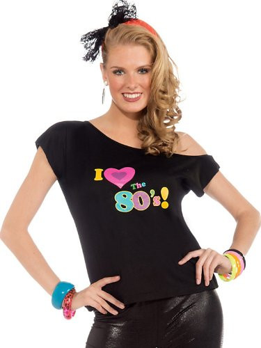 Womens I Love The 80's Shirt Adult Costume 4532S-4532L