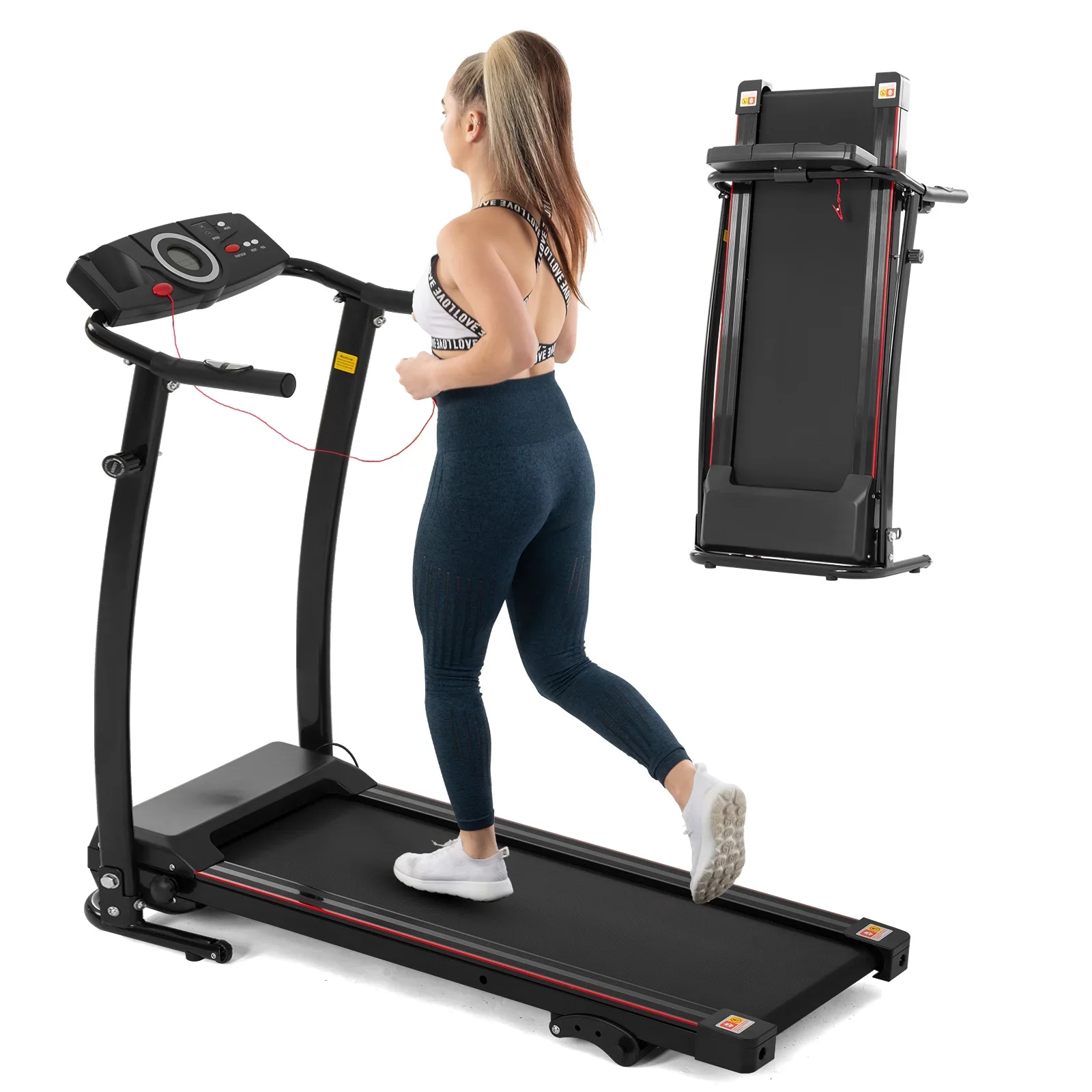 2025 Cinta de correr plegable FYC con ajuste de inclinación, motor eléctrico de 2,5 HP, dispositivo compacto motorizado para el hogar, gimnasio, caminar y trotar, capacidad de 100 kg