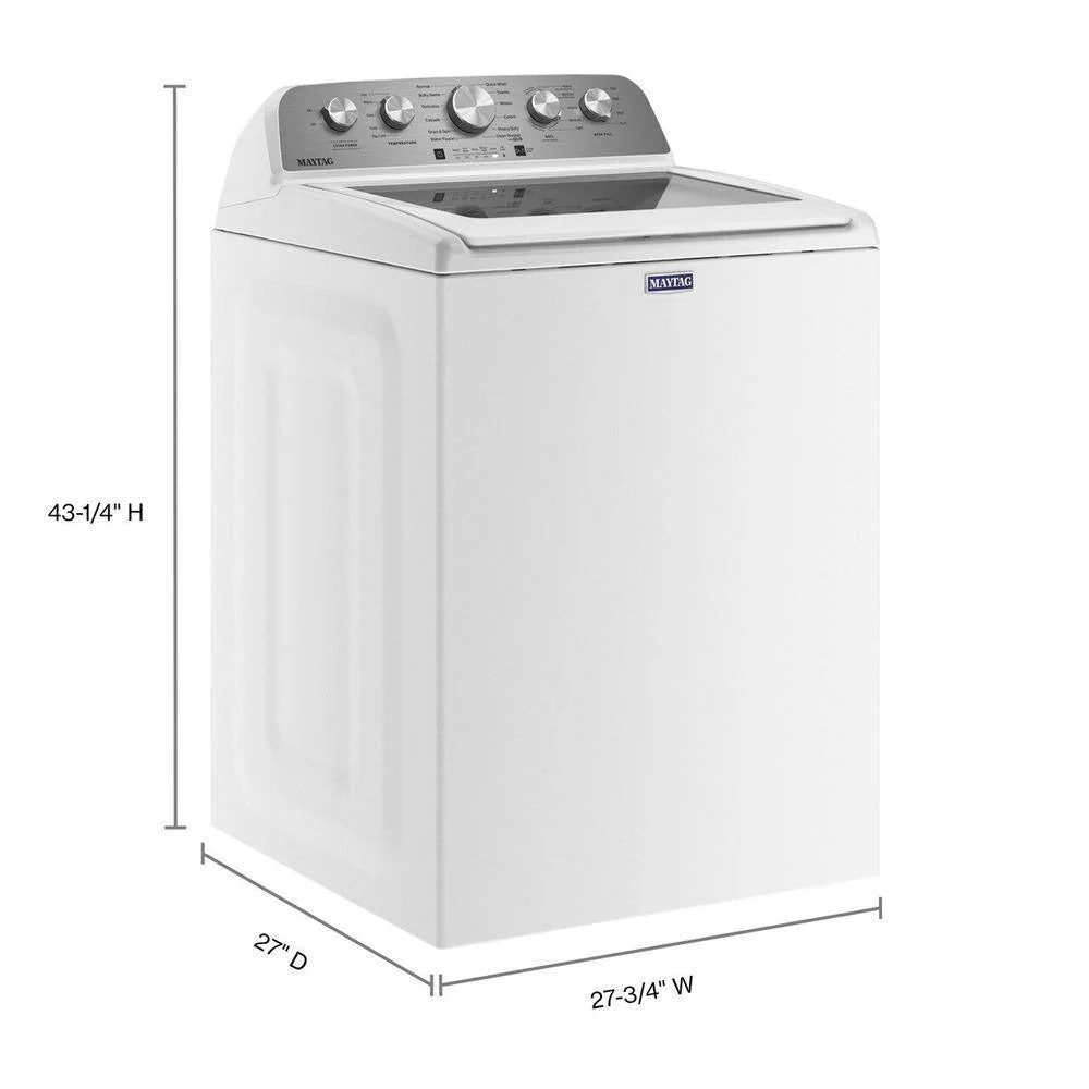 Maytag Top-Loading Washing Machine with 4.8 Cubic Foot Capacity and Extra Power Boost, White – MVW5430MW