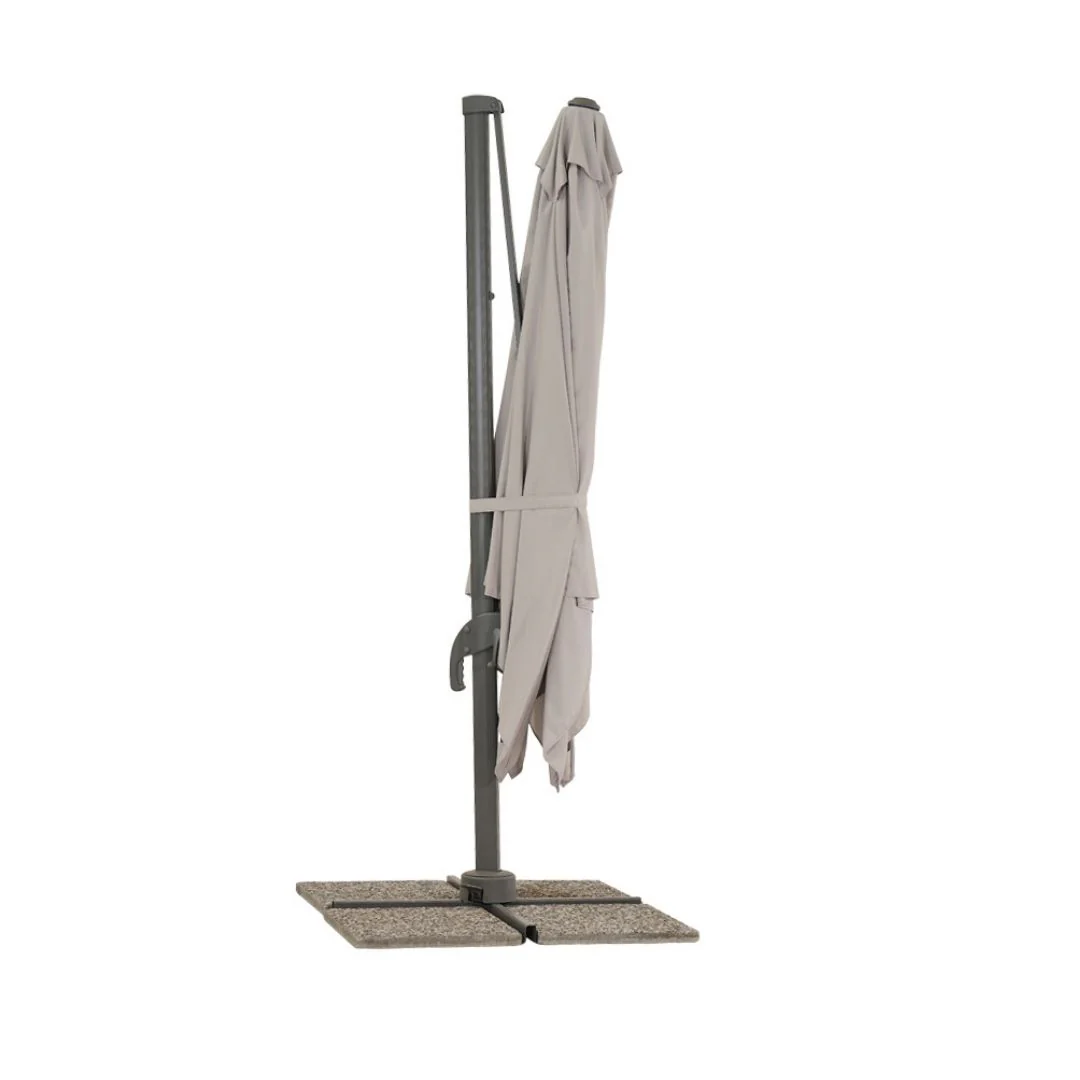 Minerva 3x3m - Ombrellone quadrato da giardino colore grigio
