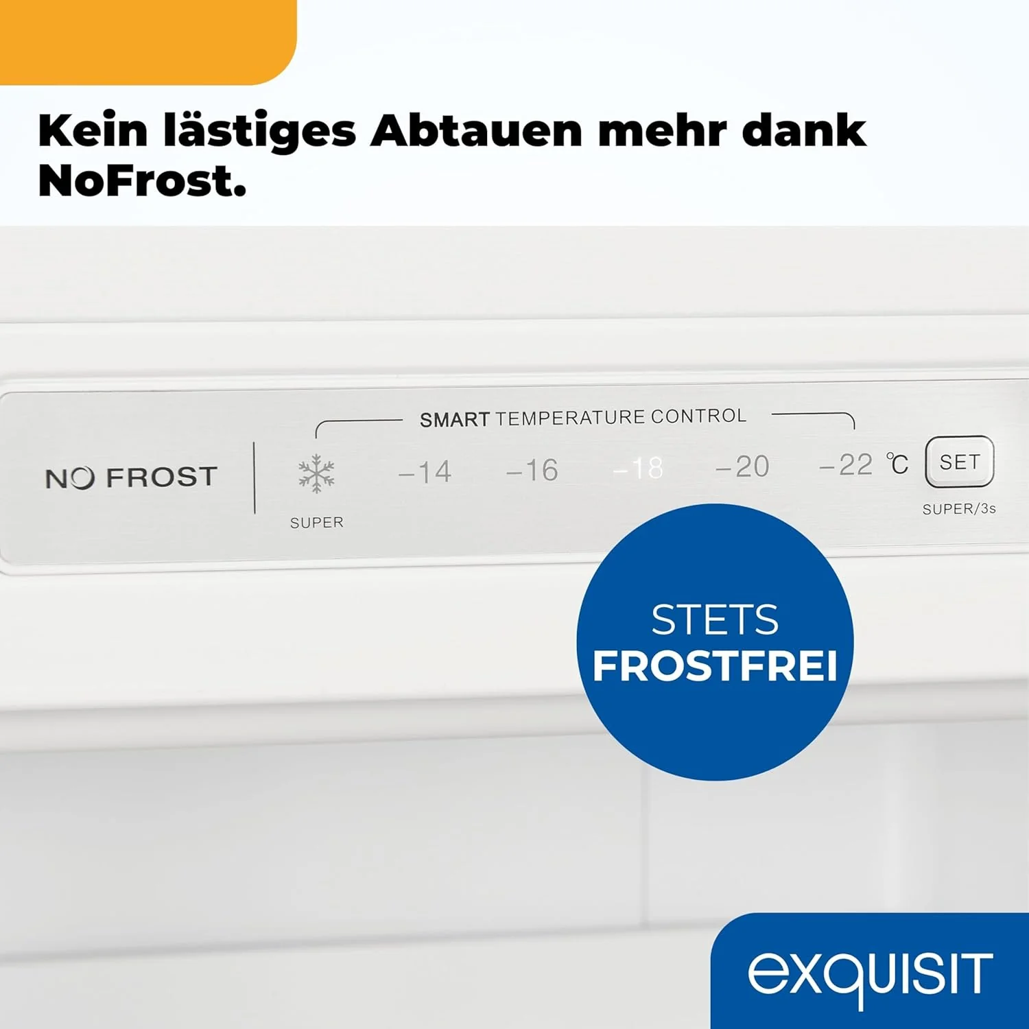 Exquisit Gefrierschrank NoFrost, Tiefk��hlschrank gro?, 161 Liter, Schnellgefrieren, Alarm-Funktion, GS5231-NF-H-040C weiss