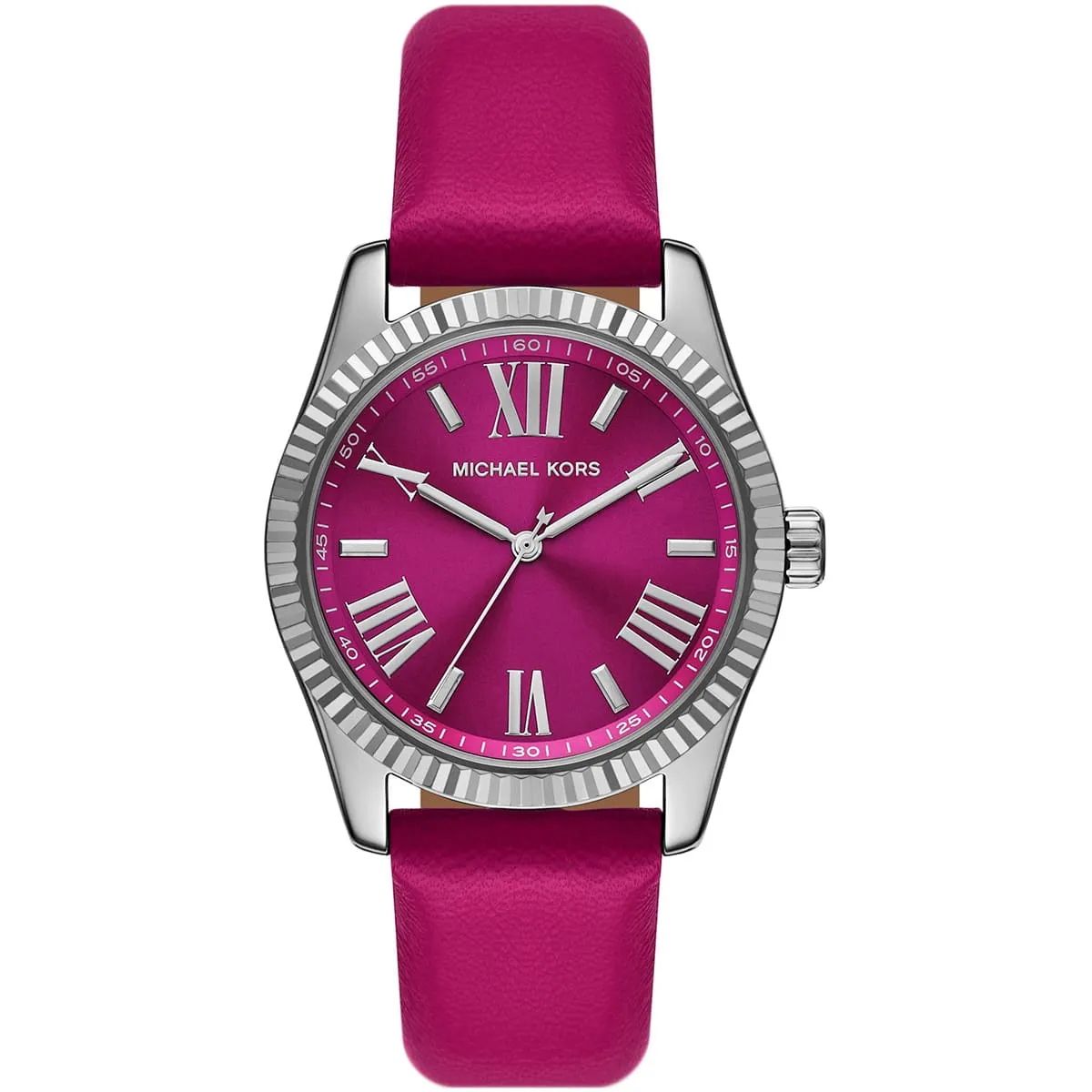 Michael Kors Lexington Silver-tone Pink Genuine Leather Women's Watch - MK4749
