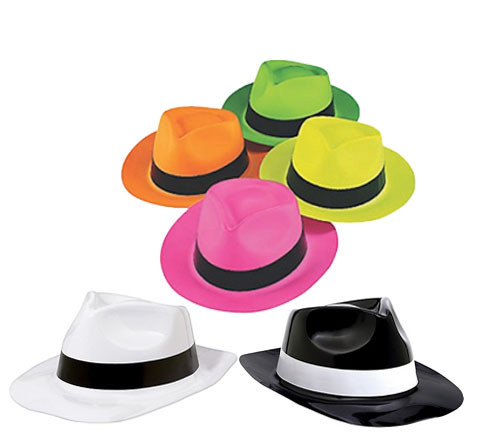 Plastic Fedora Hats | Party Hats for Adults | 1301P Adult Size 12 PCS MINIMUM