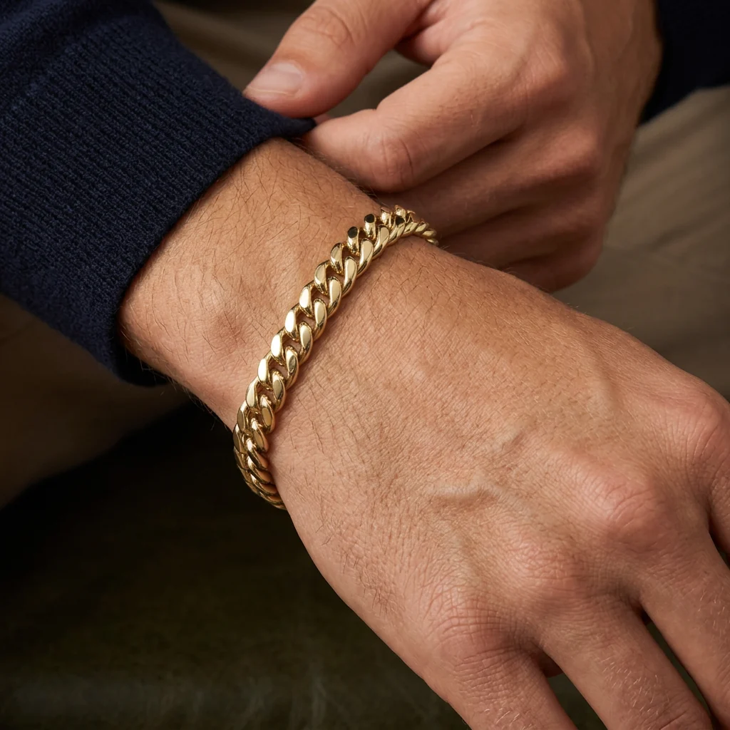 Big Daddy 8MM Cuban Link 18K Gold Bracelet 7 Inch (Defect)