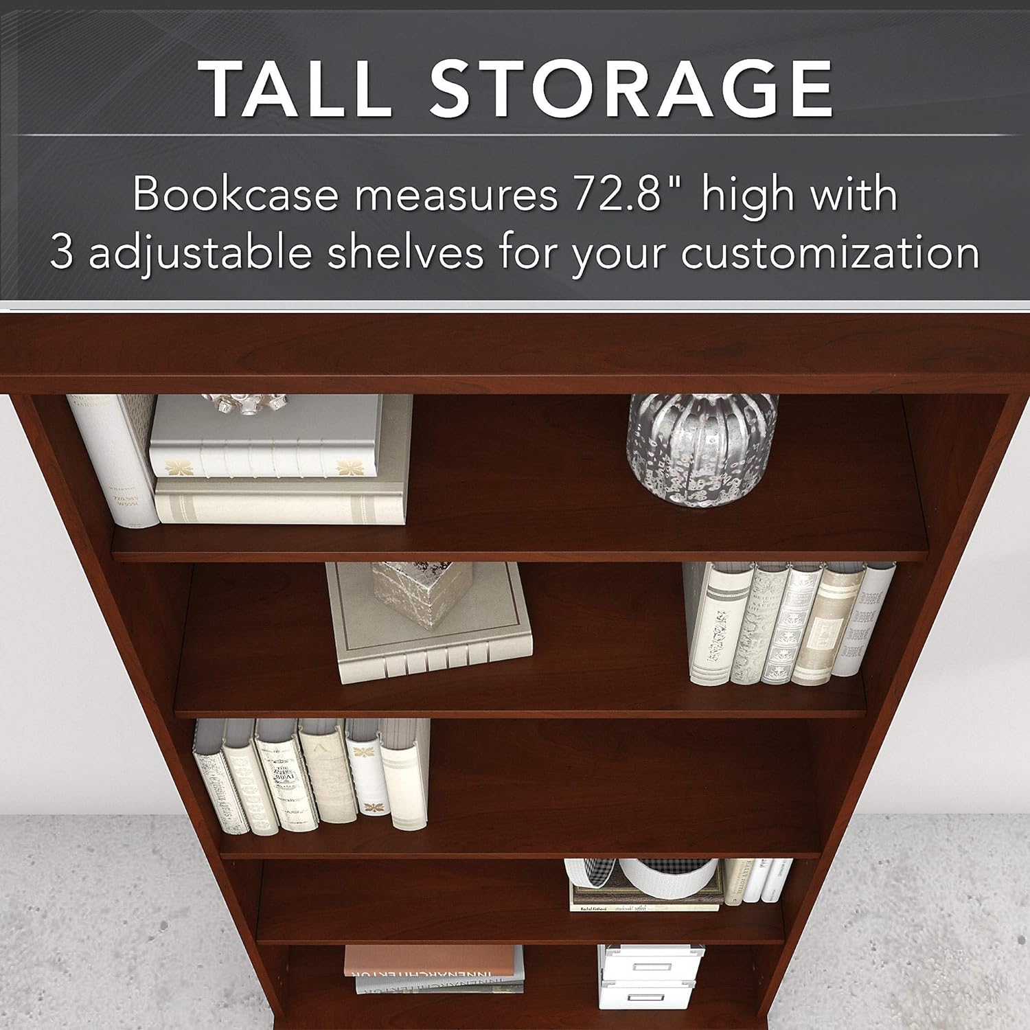 136HC-Z Studio C 5-Shelf 73-Inch H Bookcase, Hansen Cherry