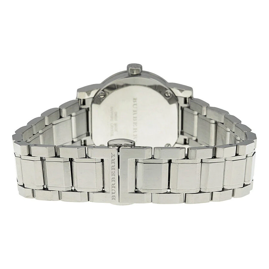 Burberry Diamond Pink Dial Stainless Steel Ladies Watch BU9223