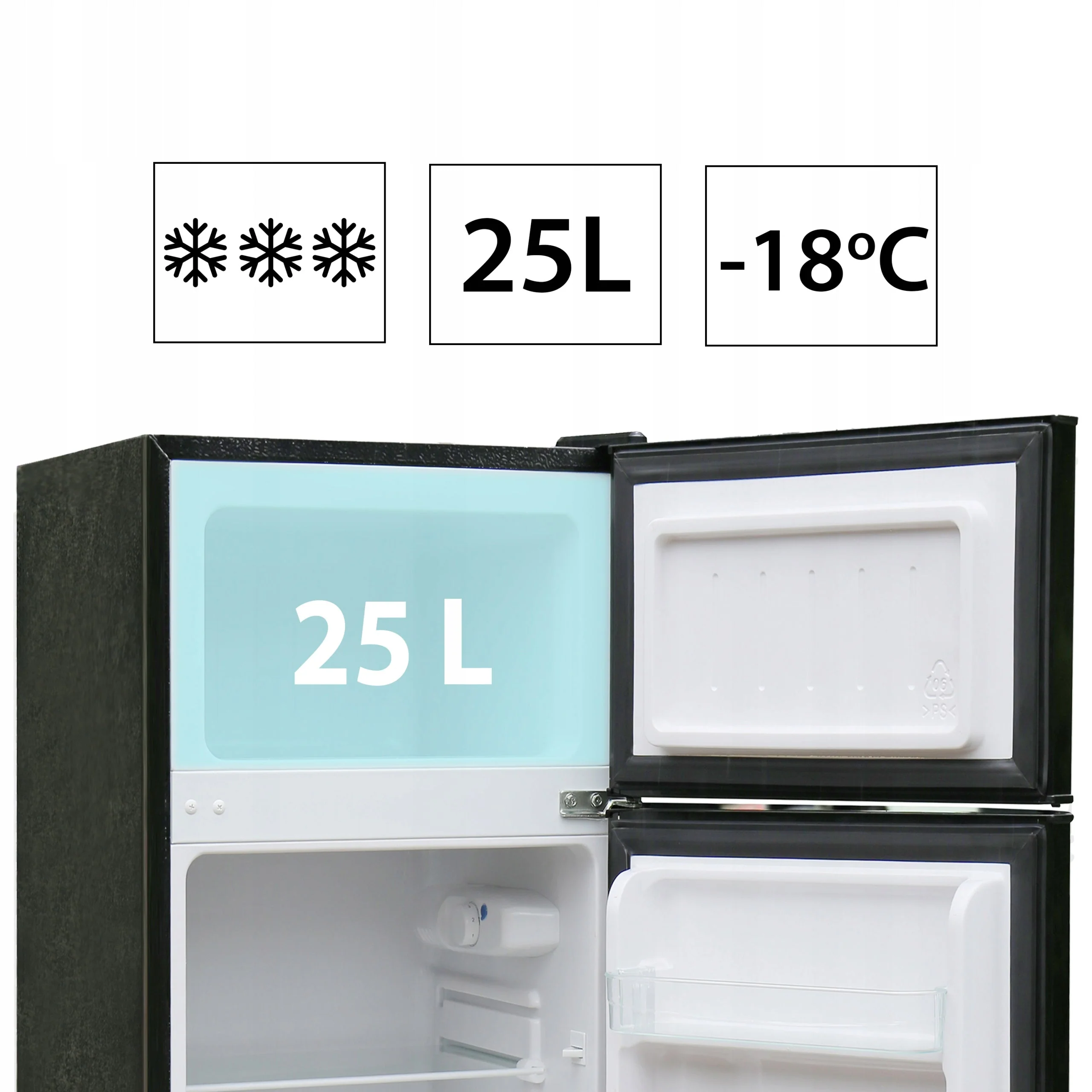 LODÓWKA MAŁA chłodziarka zamrażarka hotelowa biurowa srebrna LED 88l. 86cm