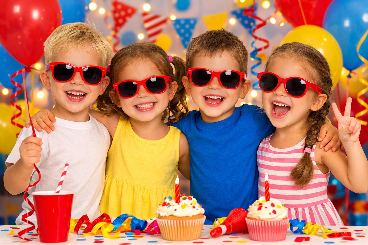 Kids Sunglasses Red Iconic 80's  | 100% UV 400 13002