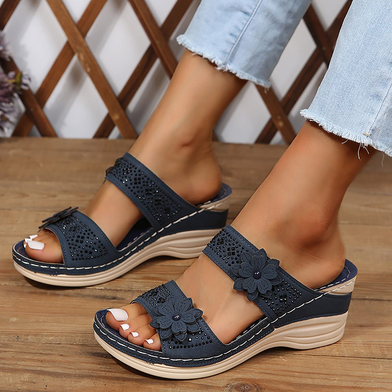 NNcpfen Platform Multicolor Embroidered Comfortable