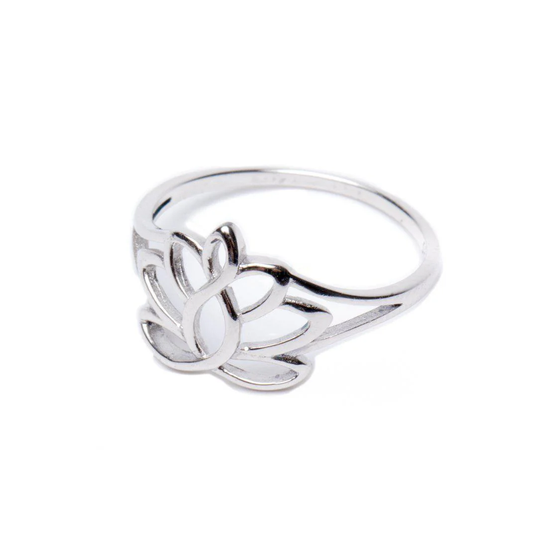 Ring Lotus Bloem - Verzilverd - Geluksring - Schoonheid