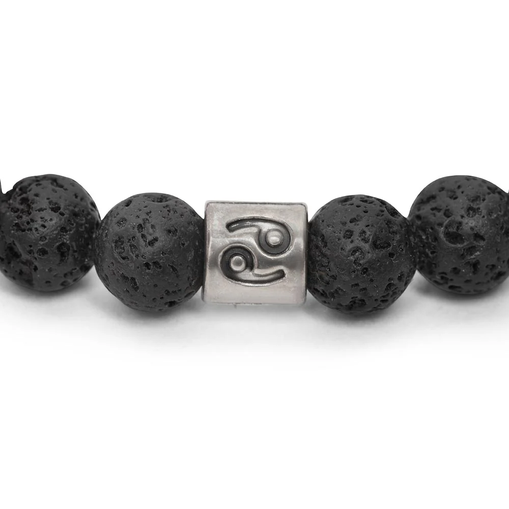 Sterrenbeeld Edelsteen Armband - Lavasteen Zilver - Horoscoop Armband