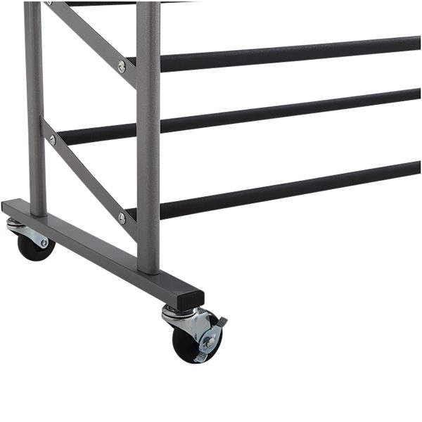 10-Tier Rolling Shoe Rack, Silver Finish, up to 30 Pair of Shoes