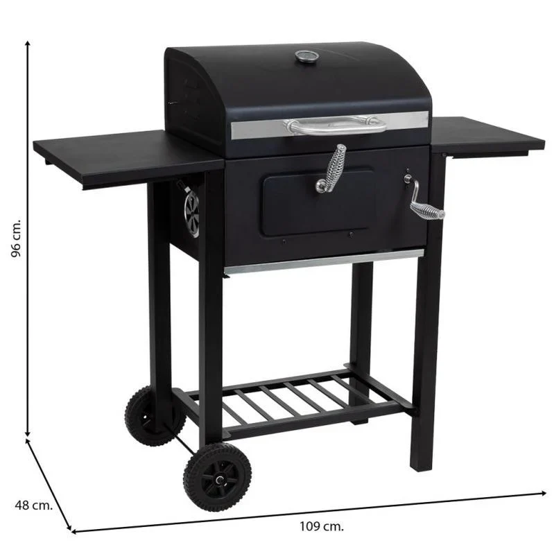 Barbacoa Carro De Metal Negro