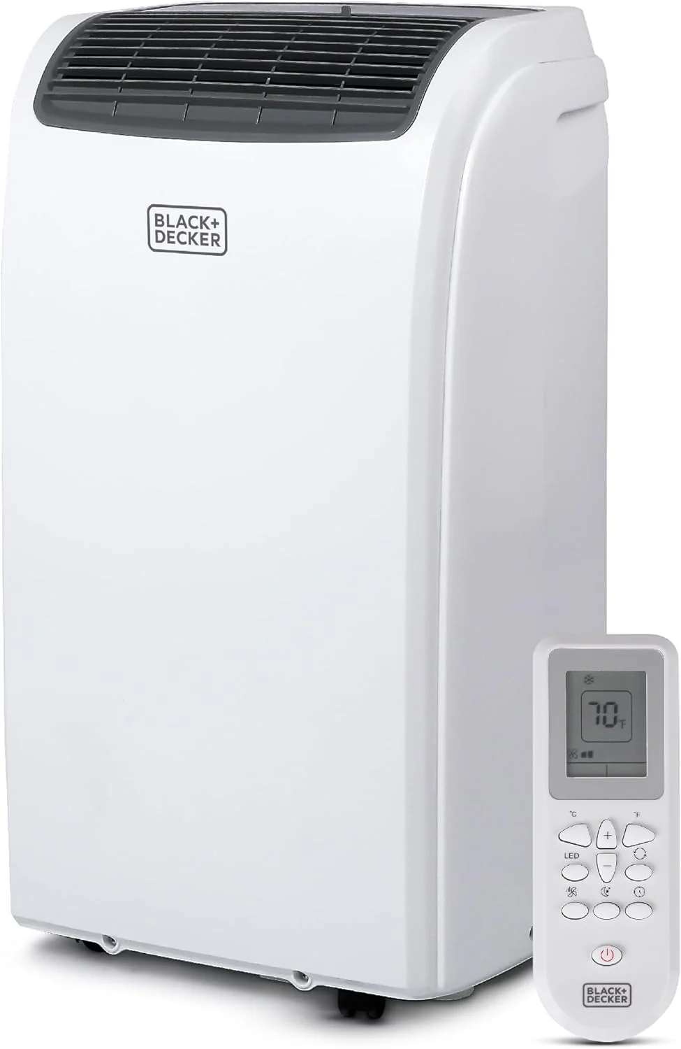 BLACK+DECKER Smart Portable Air Conditioner with Heat, 12,000 BTU Cooling, 9,000 BTU Heating for Rooms up to 550 Sq. Ft., Follow Me Remote, BPACT12HWT, White