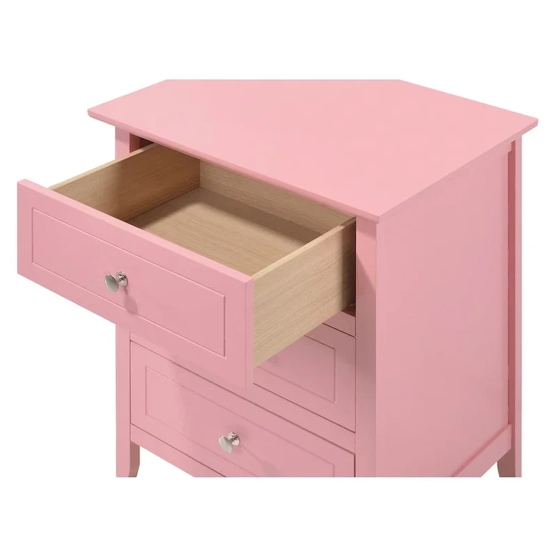 Sturdy Nightstand with Real Wood Veneers and Dove-Tailed Drawers