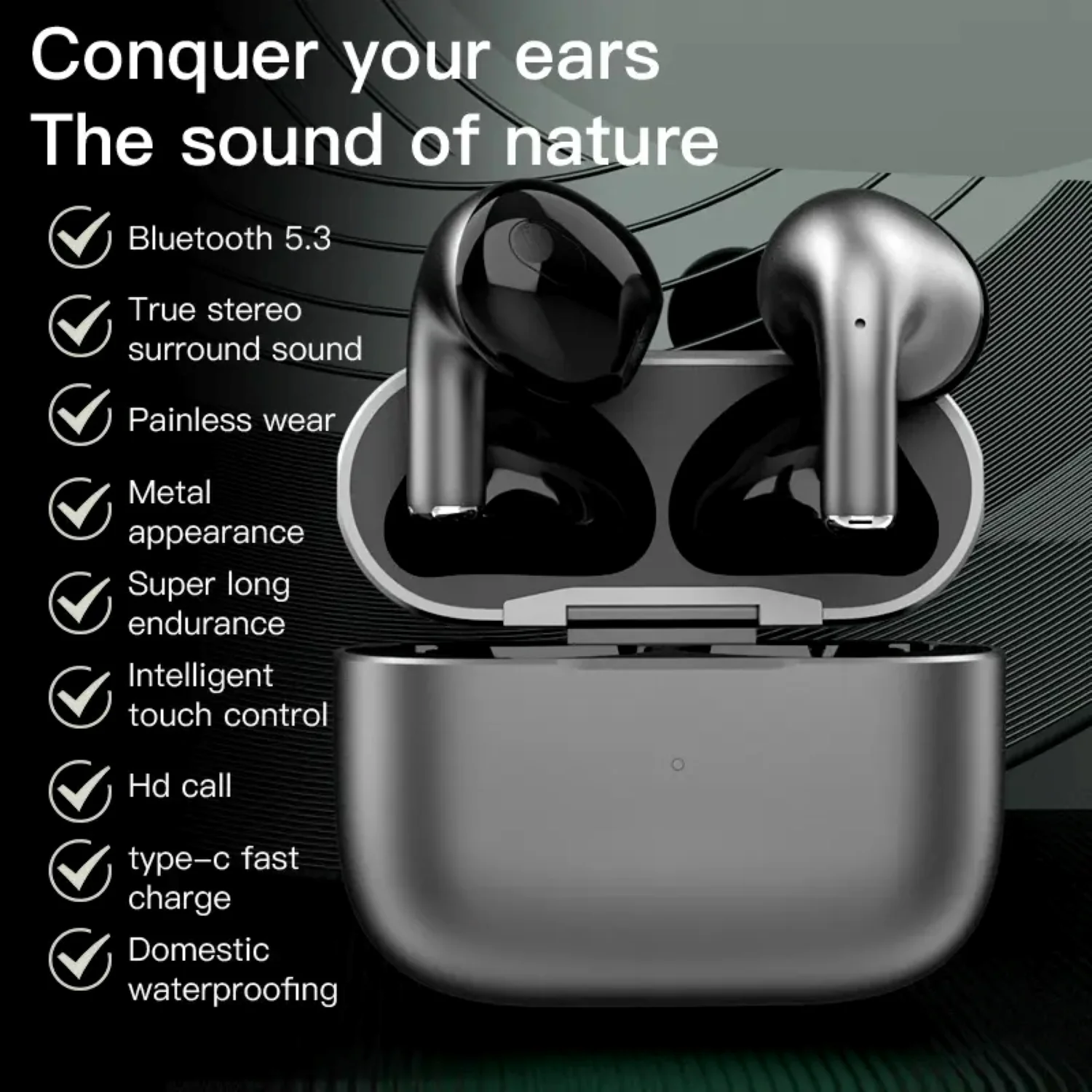 Bluetooth In-Ear Kopfhörer mit Premium robustem Metall-Ladecase