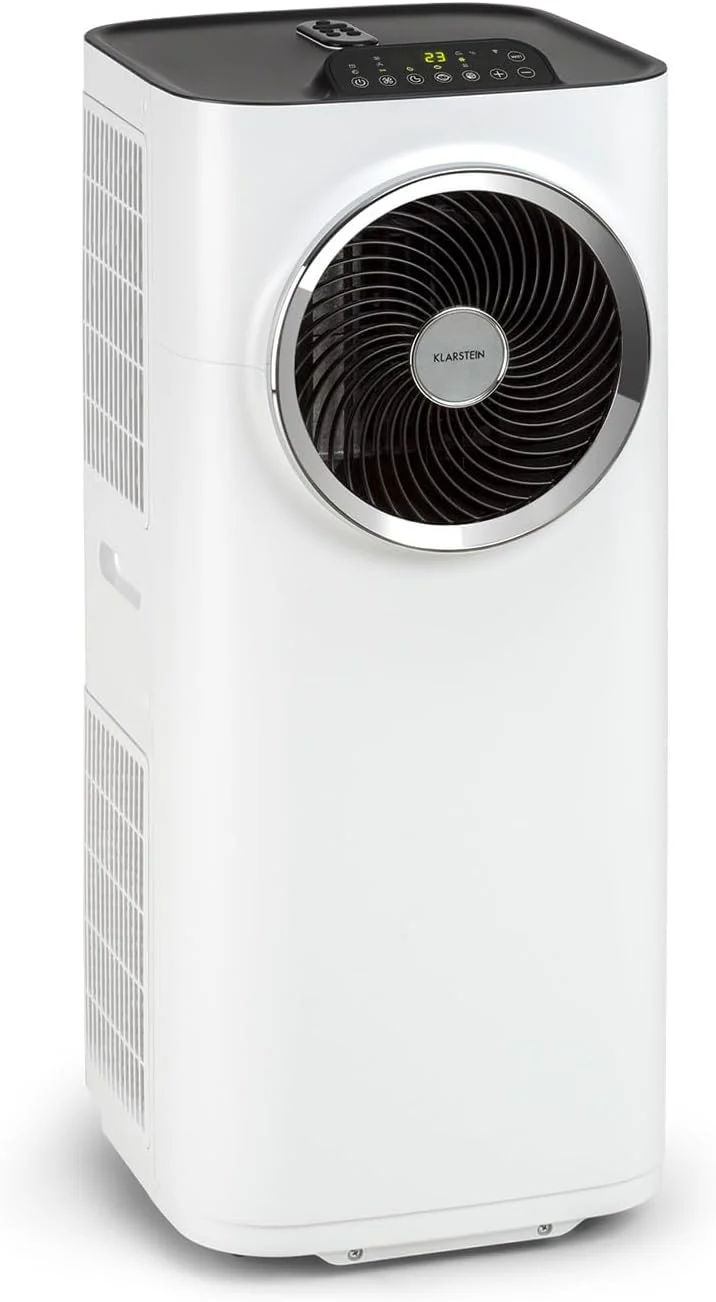 Klarstein Mobile Klimaanlage mit Abluftschlauch, 5-in-1 Klimagerät, Ventilator, Luftentfeuchter, Luftreiniger & Nachtmodus, App-Steuerung, Kleine & Portable, für Wohnung & Büro, 12000 BTU