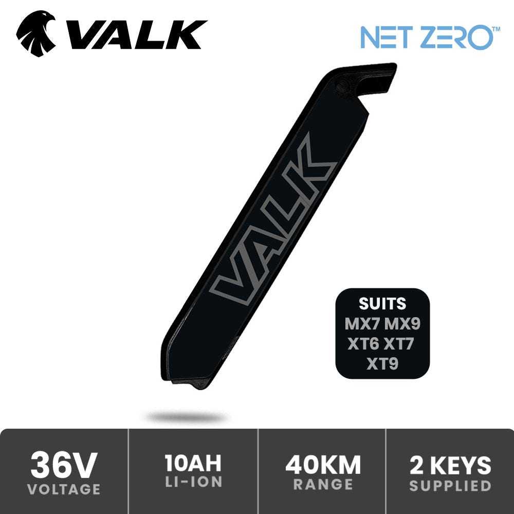 VALK 36V 10Ah Replacement Electric Bike Battery, Suits MX7, MX9, XT6, XT7, XT9 Models