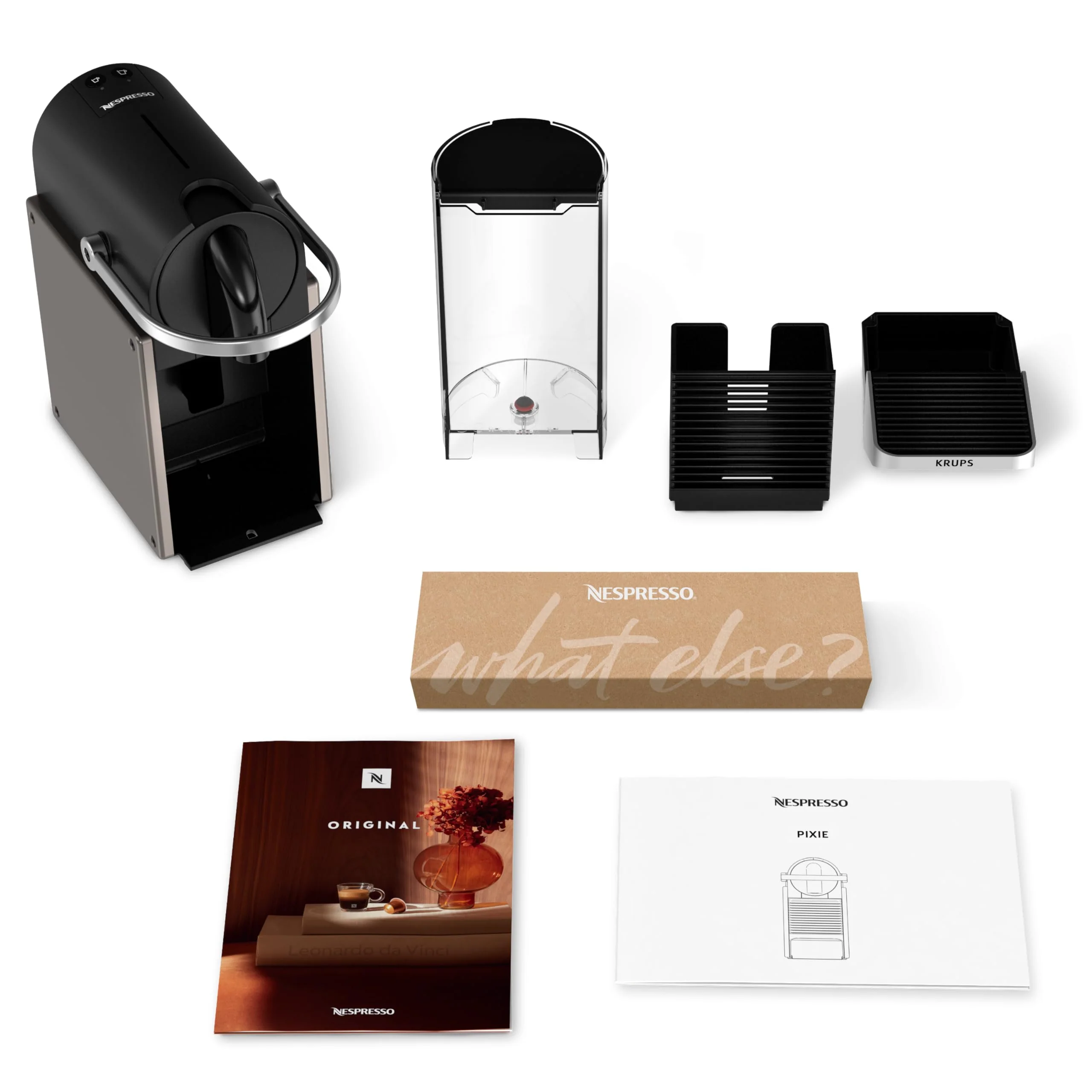2025 Cafetera de cápsulas Krups Nespresso Pixie Redesign | Espresso y lungo | Estilo industrial | Bajo consumo energético | Apagado automático | Bandeja ajustable | Cápsulas reciclables | Modelo XN306T