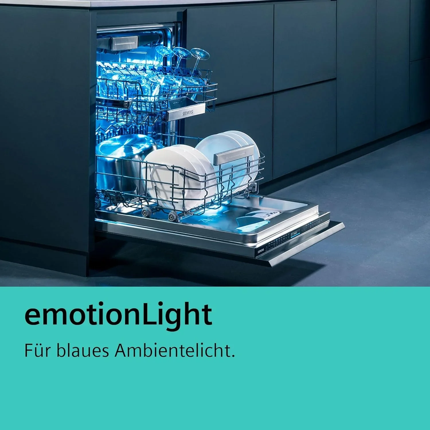Siemens SR65YX08ME, iQ500 Smarter Geschirrspüler Vollintegriert, 45 cm breit, Besteckschublade, Zeolith, extra leise, aquaStop, automatische Türöffnung nach Programmende, varioSpeed, Innenbeleuchtung