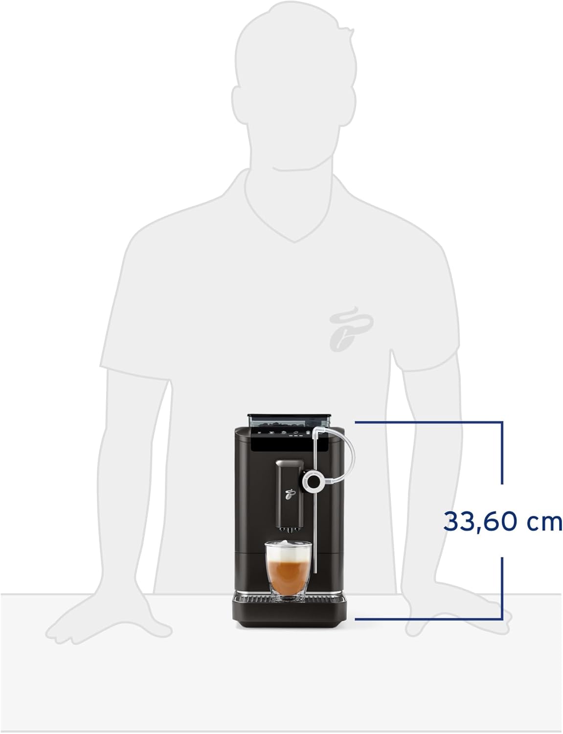 Tchibo Kaffeevollautomat Esperto2 Milk mit One-Touch Milchfunktion und 2-Tassen-Funktion für Espresso, Caffè Crema, Capuccino und Milchschaum, Granite Black - INKLUSIVE Kaffeeprobierset GRATIS