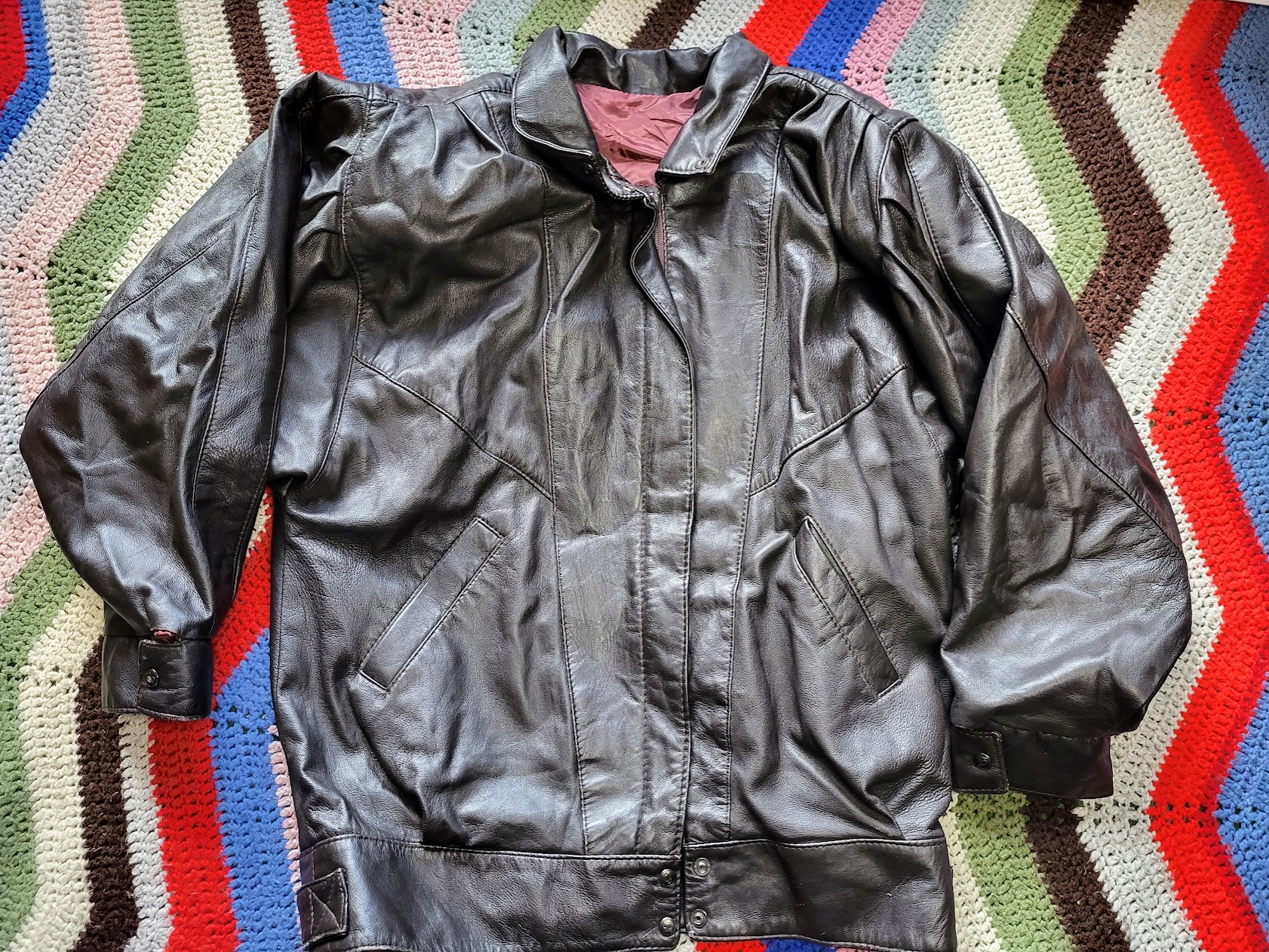 Bat Wing Leather Metallic High Priestess Jacket