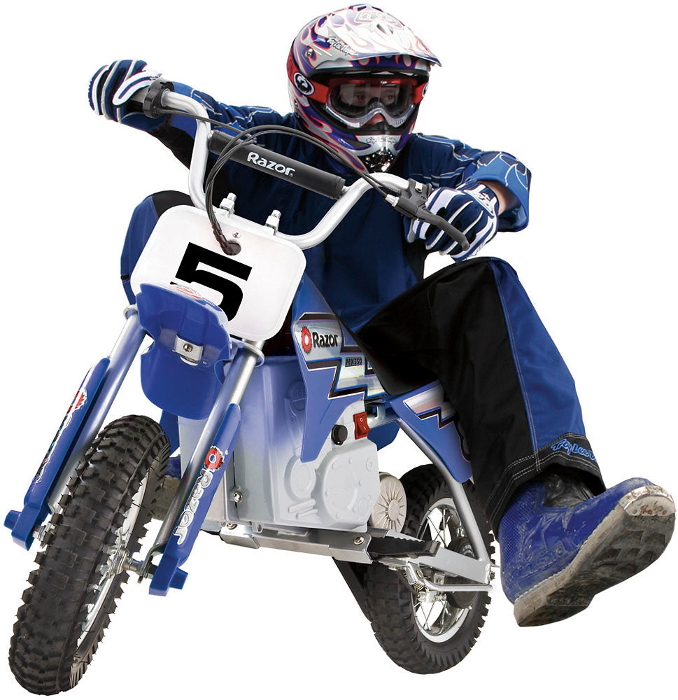 Razor – MX350 Dirt Rocket eBike w/7 miles Max Operating Range & 14 mph Max Speed – Small – Blue
