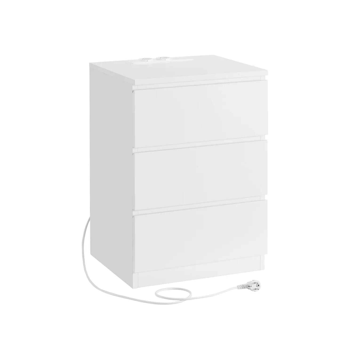 Mesita de Noche con Estación de Carga con Cajones Puertos USB