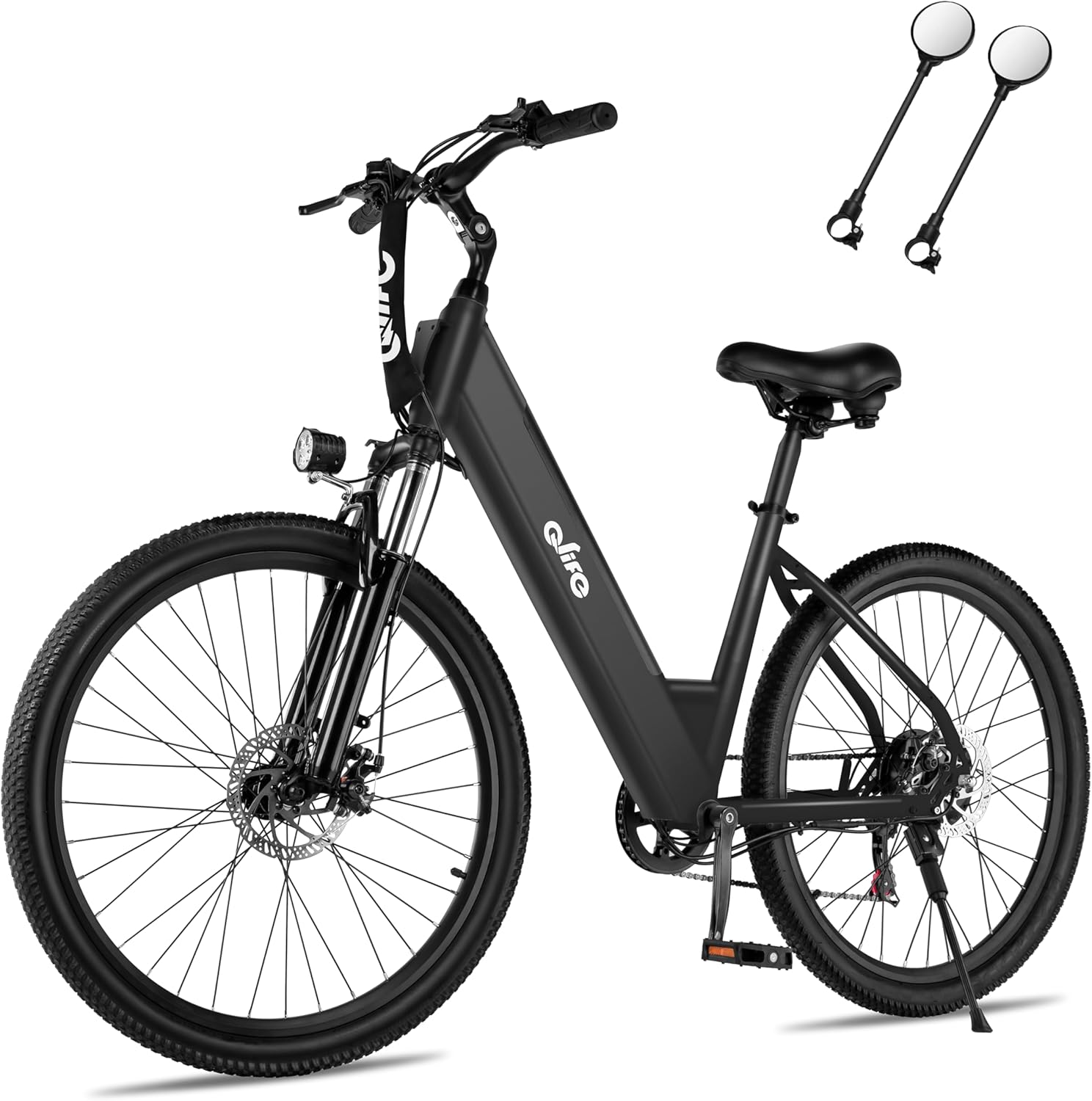 Qlife Cityone Electric Bike for Adults 26 Step-Through 22MPH Ebike with 2.1 Tire,UL2849 Certified Built-in Removable Battery,Peak 750W Motor Ebikes with 7 Speed, Commuter E Bicycle
