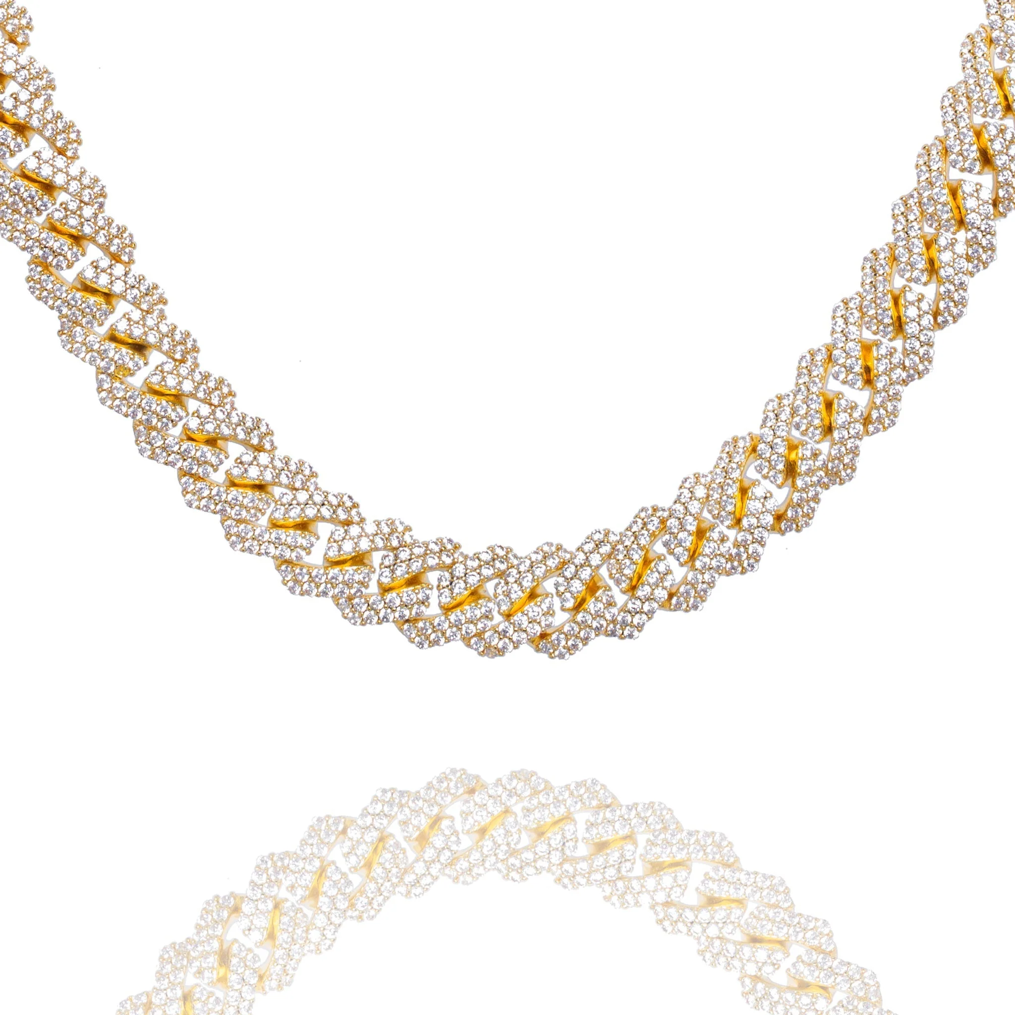 Big Daddy 10MM Straight Edge Cuban Diamond Gold Iced Out Chain