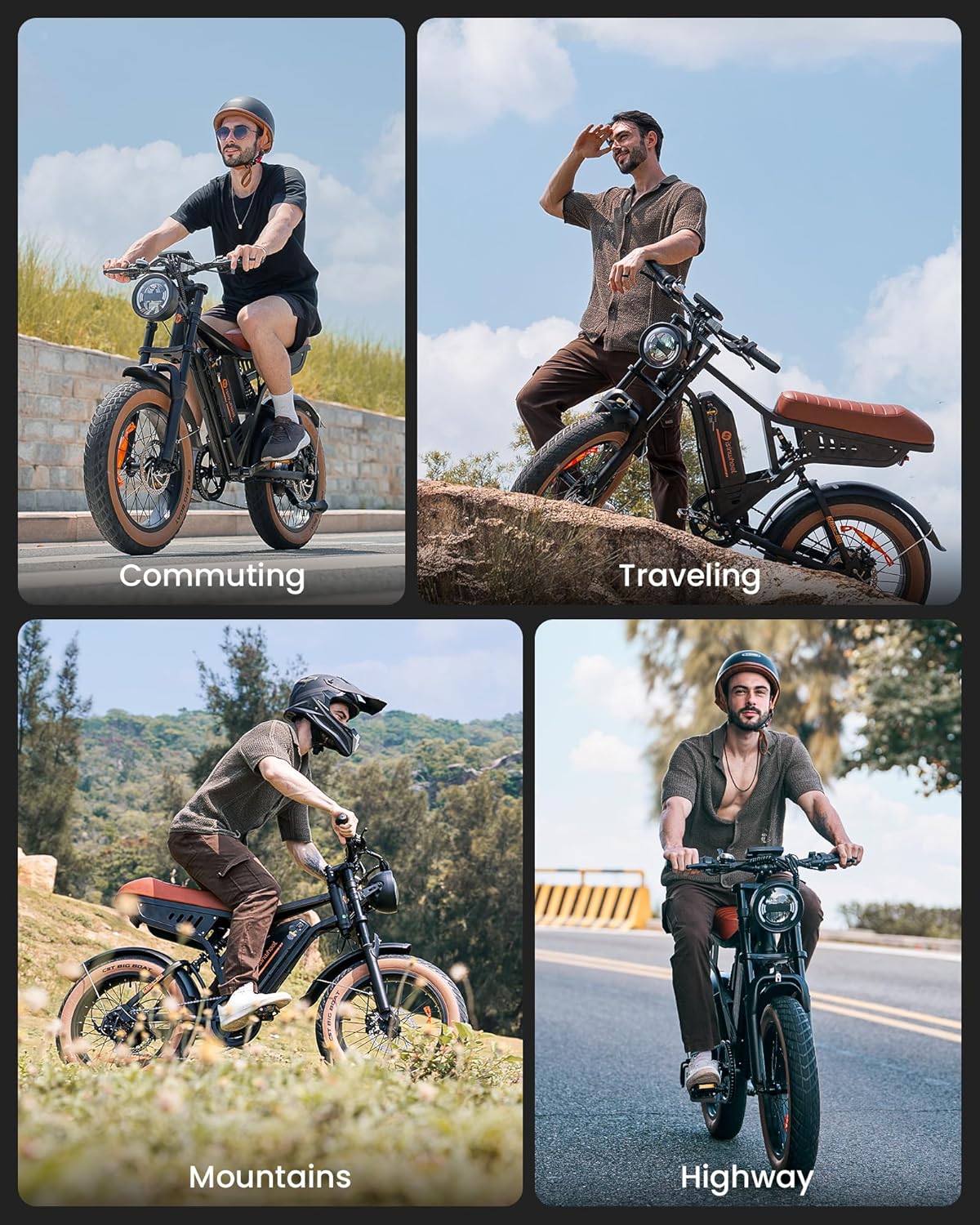 R6 Fat Tire Electric Bike for Adults 1500W Motor, 28MPH, Max 75 Miles Electric Motorcycle, 20 Fast Electric Dirt Bike, Shamano 7-Speed E-Bike Full Suspension, R/L Turn Headlight, UL2849 Certified