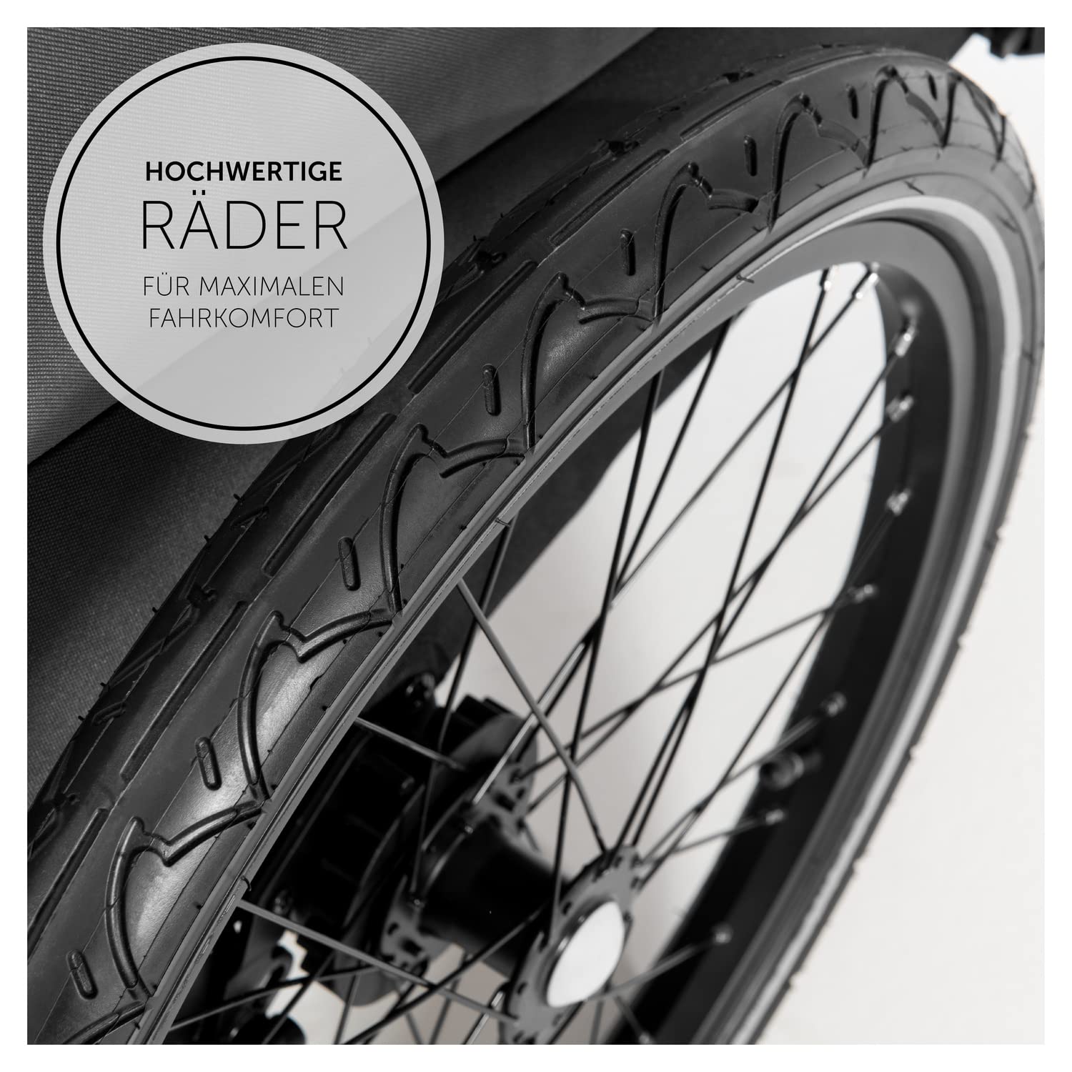 hauck Fahrradanhänger & Kinderwagen Dryk Duo Plus mit Federung, für 2 Kinder (6-48 Monate), inkl. Deichsel, Buggyrad, Fahne und LED Licht, Faltbar, Höhenverstellbar, XL Kofferaum (Dark Green)