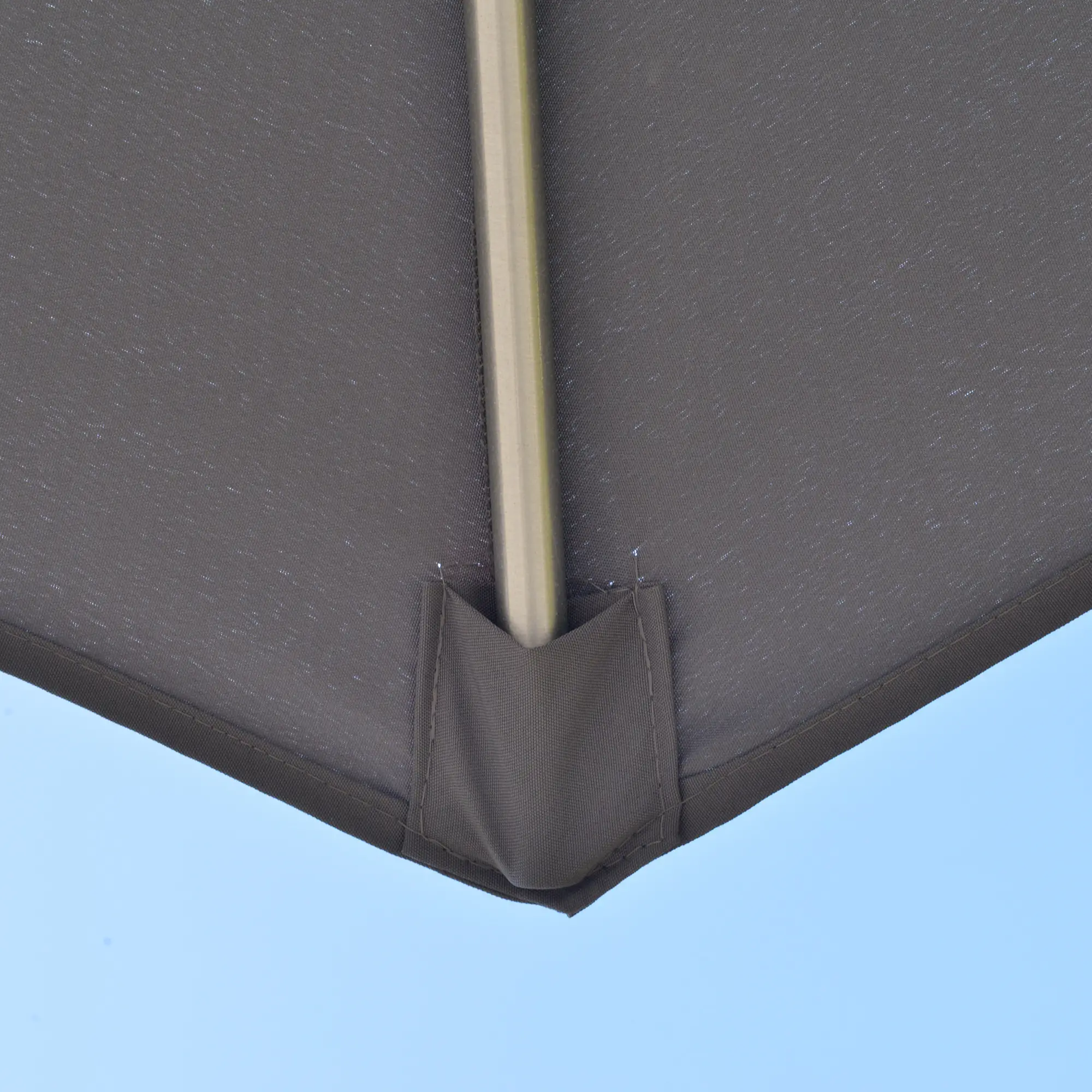 Outsunny Parasol 2,7 m Donkergrijs met Zwengel & UV-bescherming