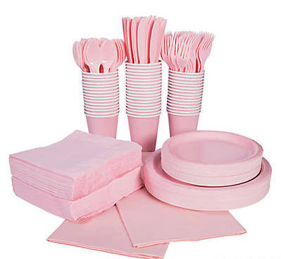 Light Pink Tableware Party COMPLETE Pack for 48 | 386819