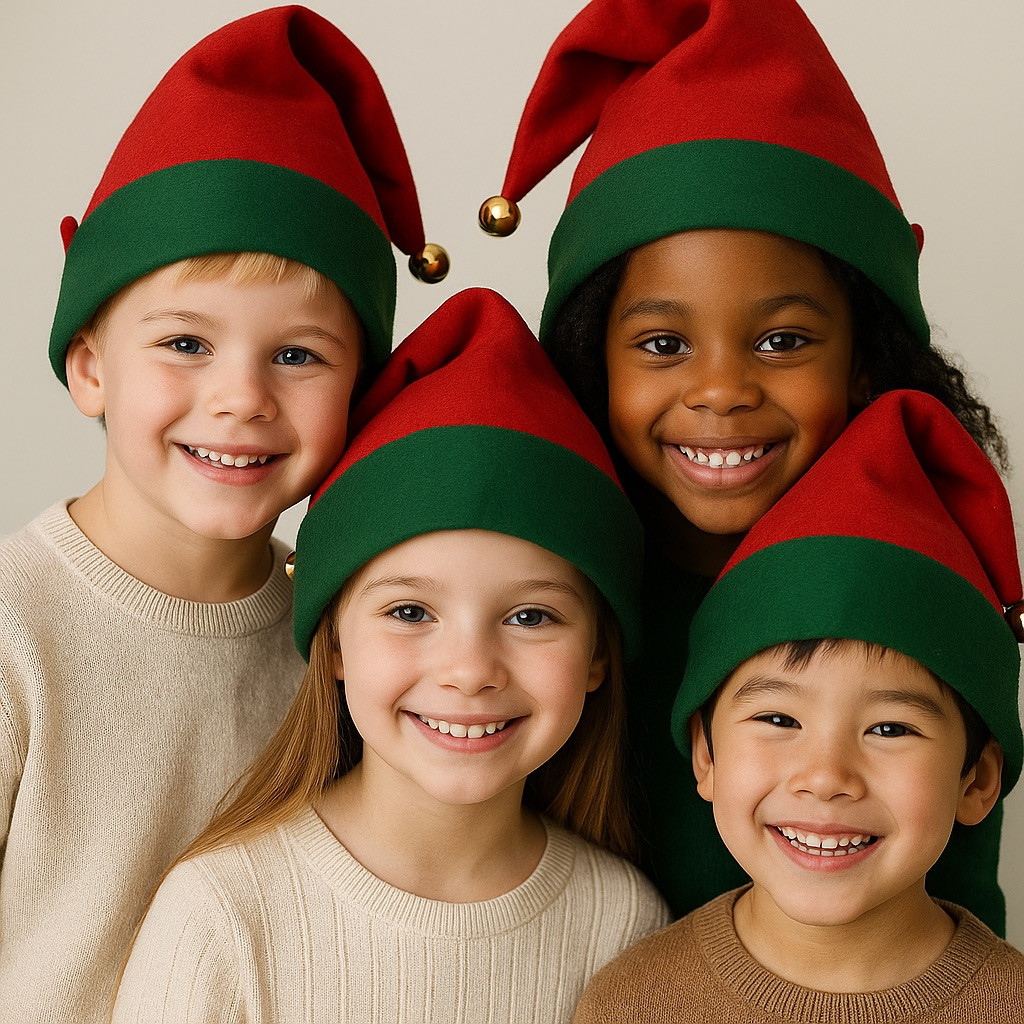 Child Elf Hat Red Green with Bell 1576