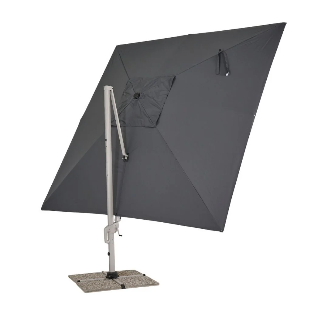 Ostuni Ombrellone a Braccio Laterale 3,5x3,5 m Colore Grigio