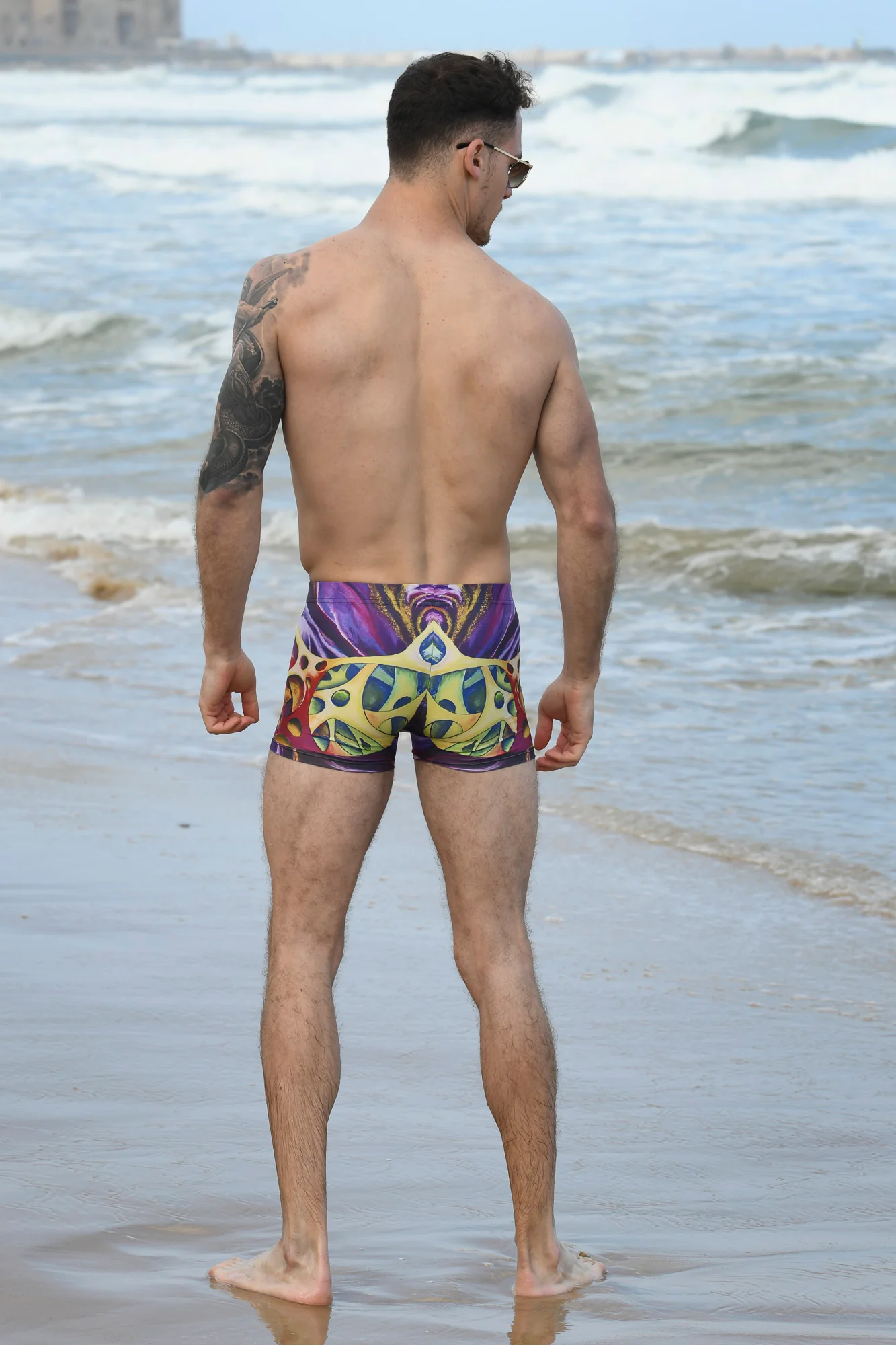 Psychedelic roots men swimwear trunks