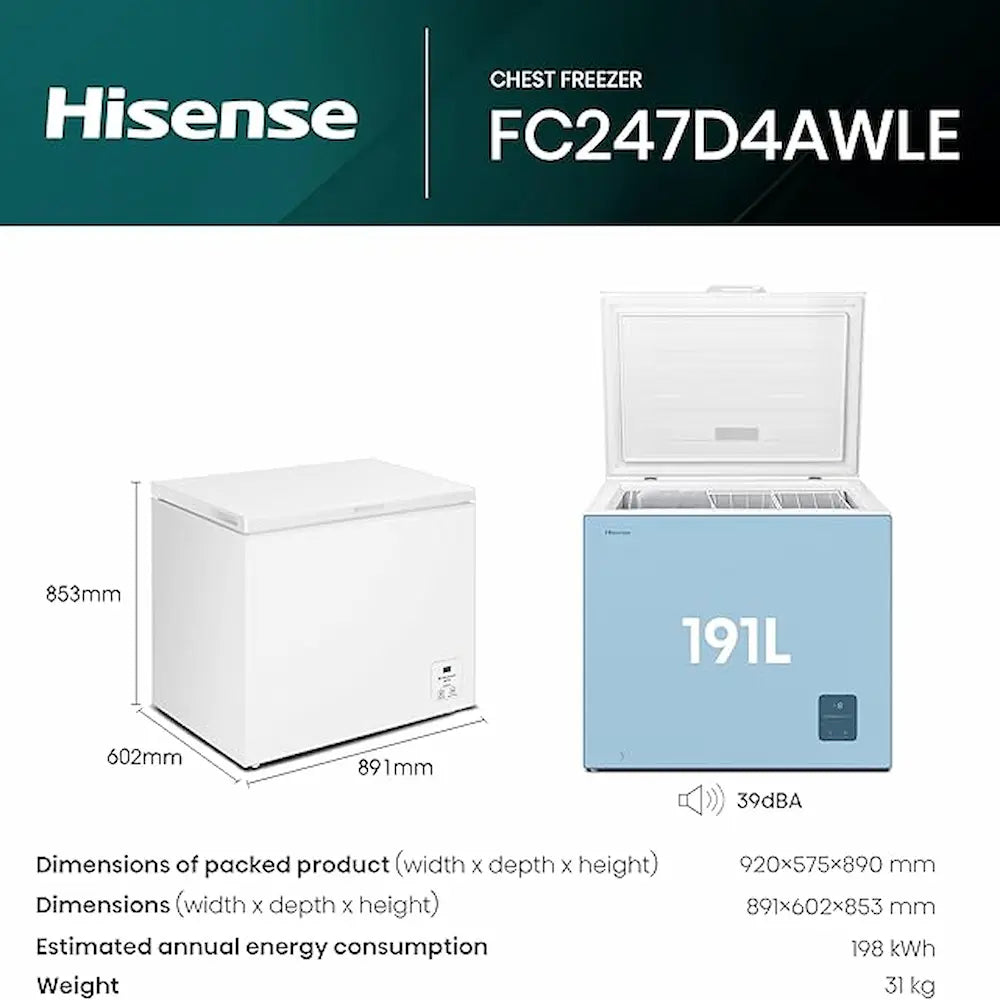 Hisense 191 Litre Chest Freezer - White | FC247D4AWLE