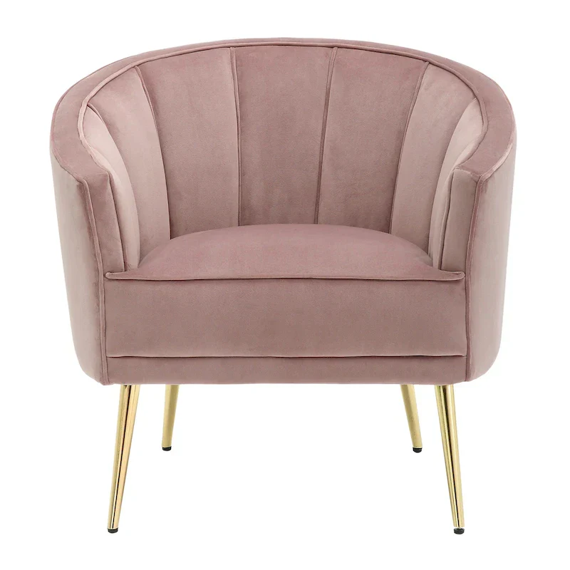 Randolf Velvet Accent Chair in Silver Orchid